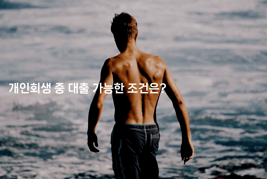 개인회생 중 대출 가능한 조건은?-복지빵