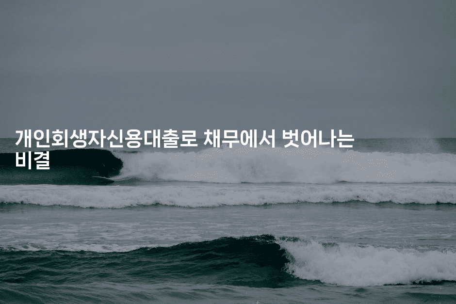 개인회생자신용대출로 채무에서 벗어나는 비결-복지빵