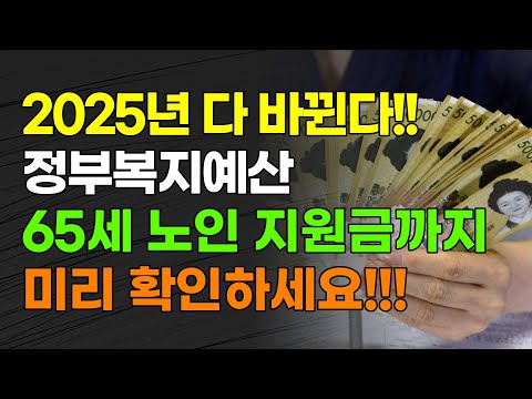 2025년 다 바뀐다!! 정부 복지예산 65세 노인 지원금까지 미리 다 확인하세요!!!